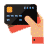 Hand holding credit card icon