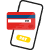 Mobile payment with credit card icon